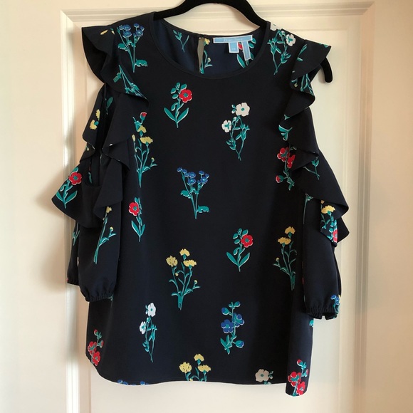 Draper James Tops - Draper James Floral Cold Shoulder Top